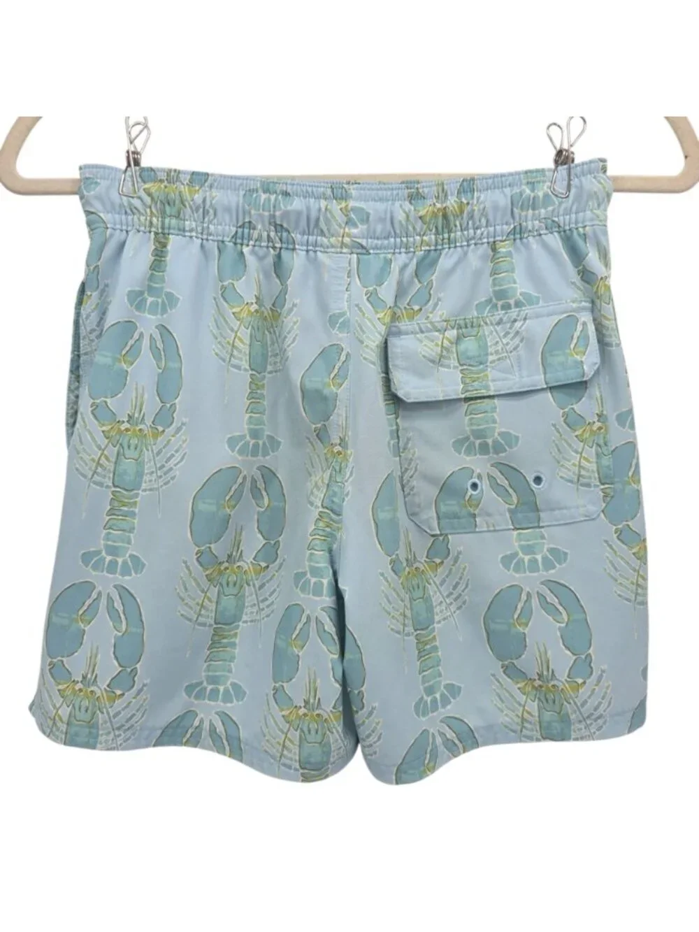 Vineyard Vines Boys Small Swim Trunks Lobster Print Blue Pockets Lined Beach